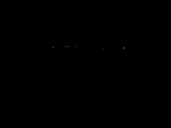 A few lights in the distance